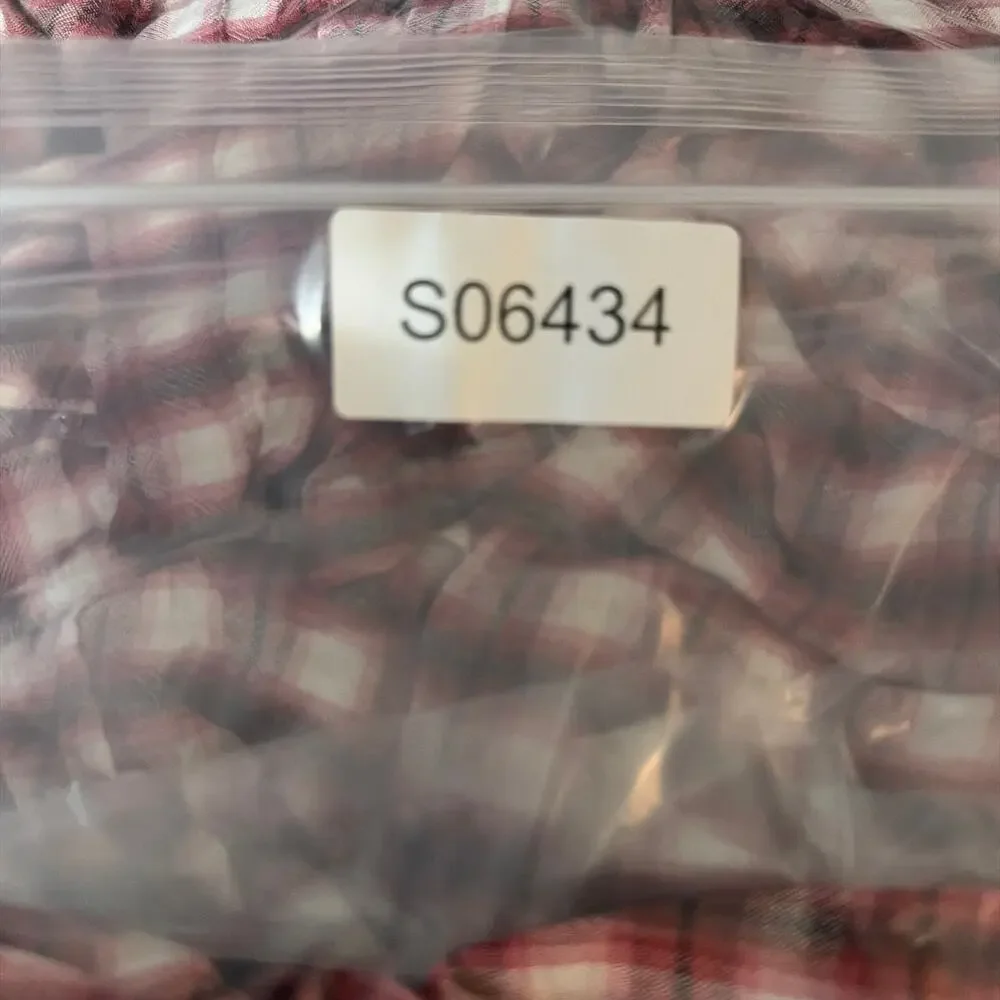 Loft Womens Blouse Red Plaid Lightweight Puff Sleeves V Neck Pullover XS Petite